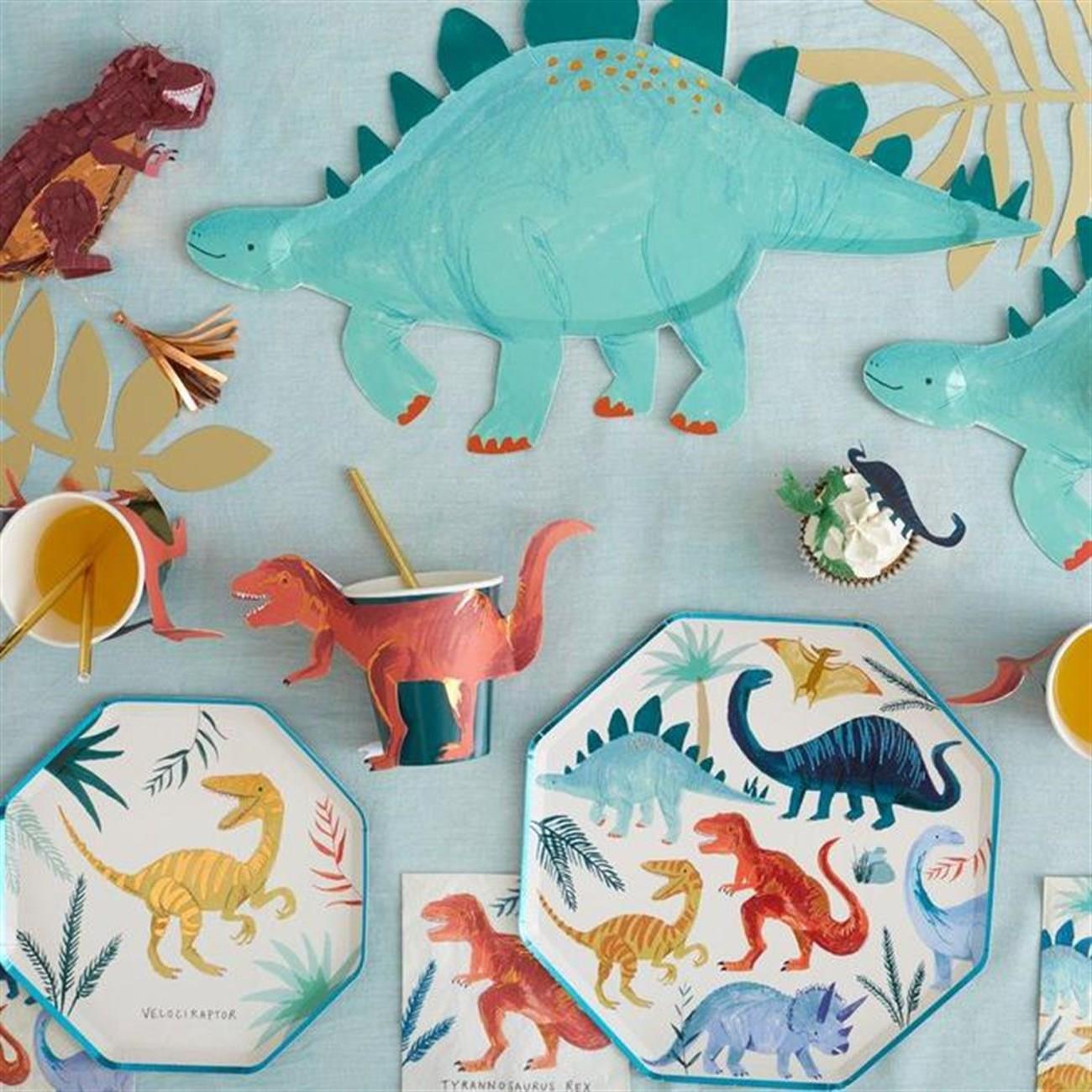 Meri Meri - Stegosaurus Platters - Dinozor Servis Tabağı