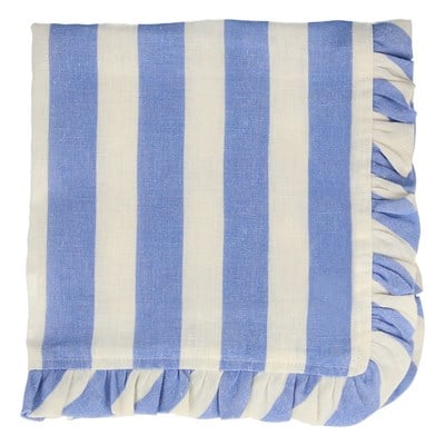 Meri Meri - Stripe Ruffle Napkins - Şerit Fırfırlı Kumaş Peçeteler - 4'lü