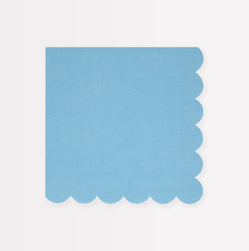 Meri Meri - Summer Sky Blue Large Napkins - Çizgili Gökyüzü Mavisi Peçeteler (L) (x16)