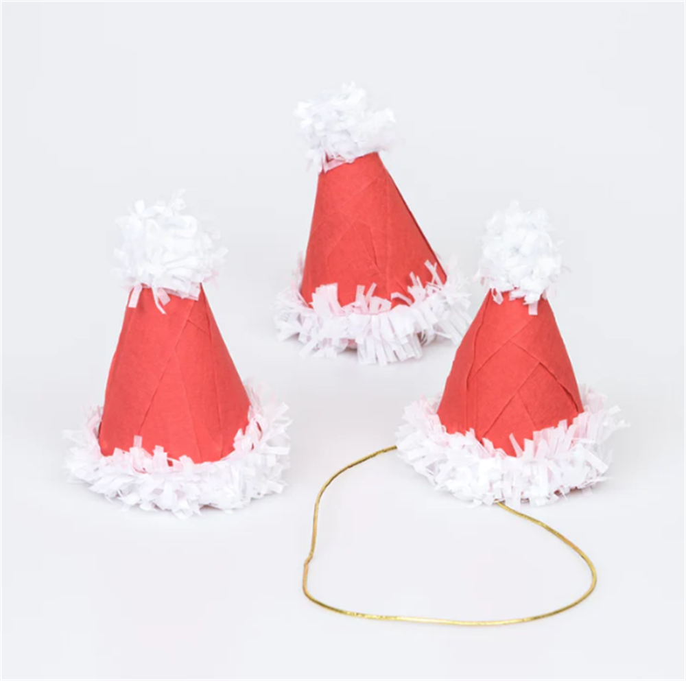 Meri Meri - Surprise Santa Hats - Süprizli Noel Baba Şapkalar (3'lü)