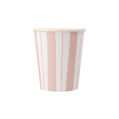 Meri Meri - Ticking Stripe Cups - Kalın Çizgili Bardaklar - 8'li