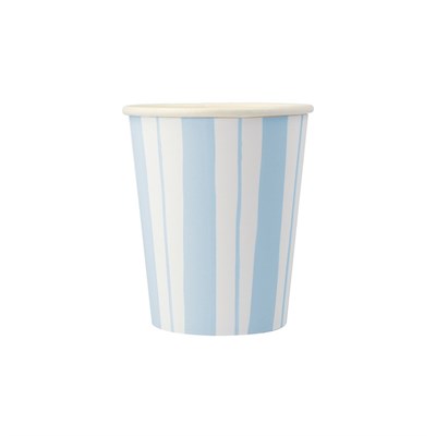 Meri Meri - Ticking Stripe Cups - Kalın Çizgili Bardaklar - 8'li