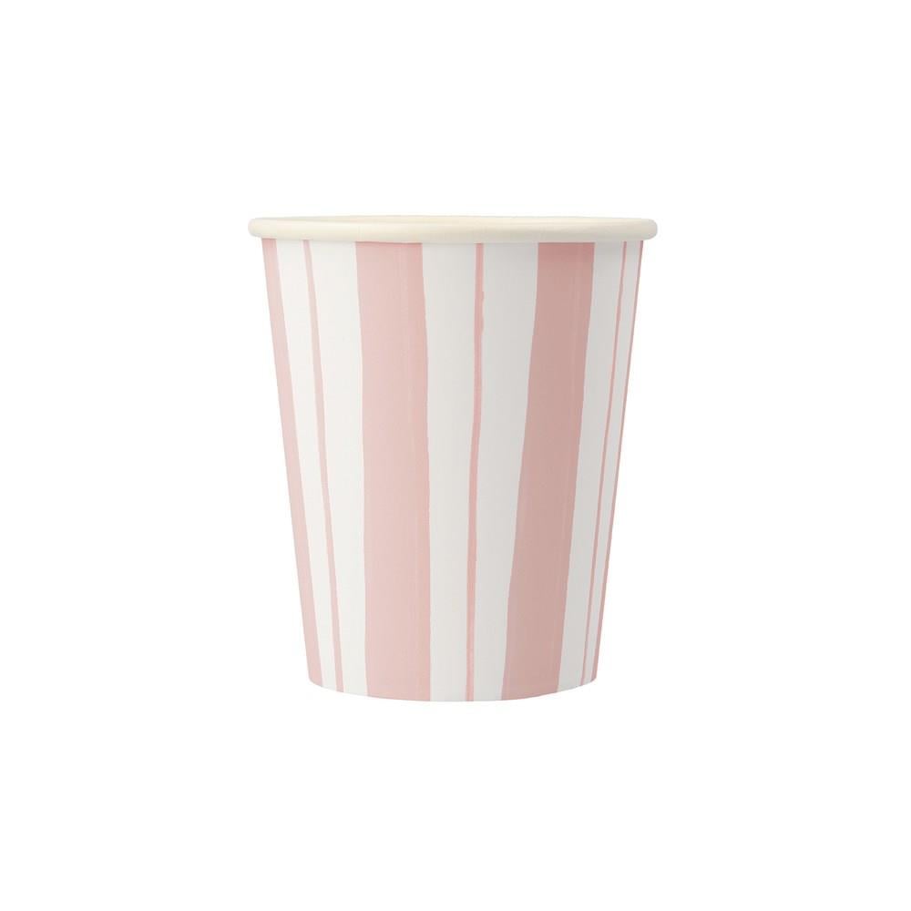 Meri Meri - Ticking Stripe Cups - Kalın Çizgili Bardaklar - 8'li