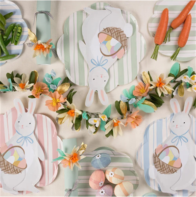 Meri Meri - Ticking Stripe Dinner Plates - Kalın Çizgili Tabaklar - L - 8'li