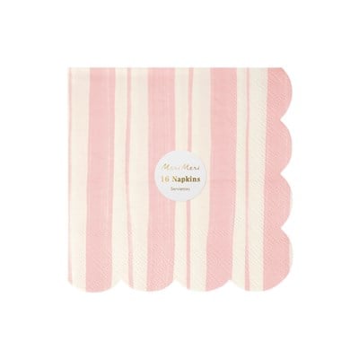 Meri Meri - Ticking Stripe Large Napkins - Kalın Çizgili Peçeteler - 16'lı