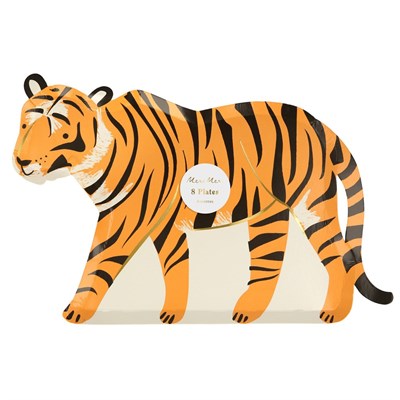 Meri Meri - Tiger Plates - Kaplan Tabaklar - 8'li