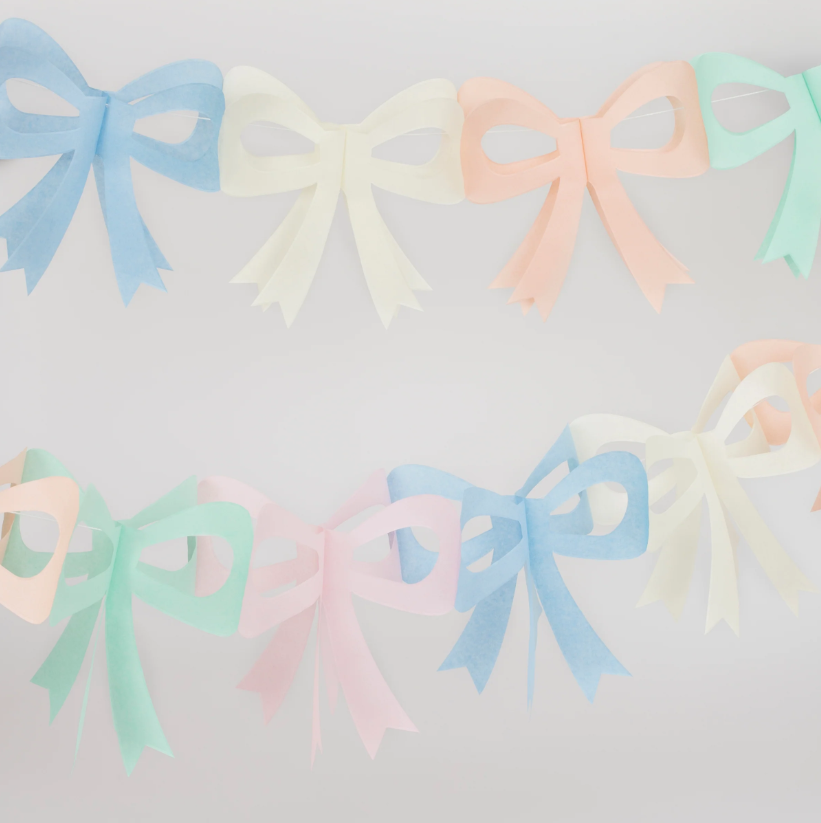 Meri Meri - Tissue Paper Bow Garland - Fiyonk Asılan Süsler (x3)