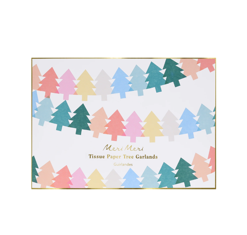 Meri Meri - Tissue Paper Christmas Tree Garlands - Yeni Yıl Ağacı Asılan Süs