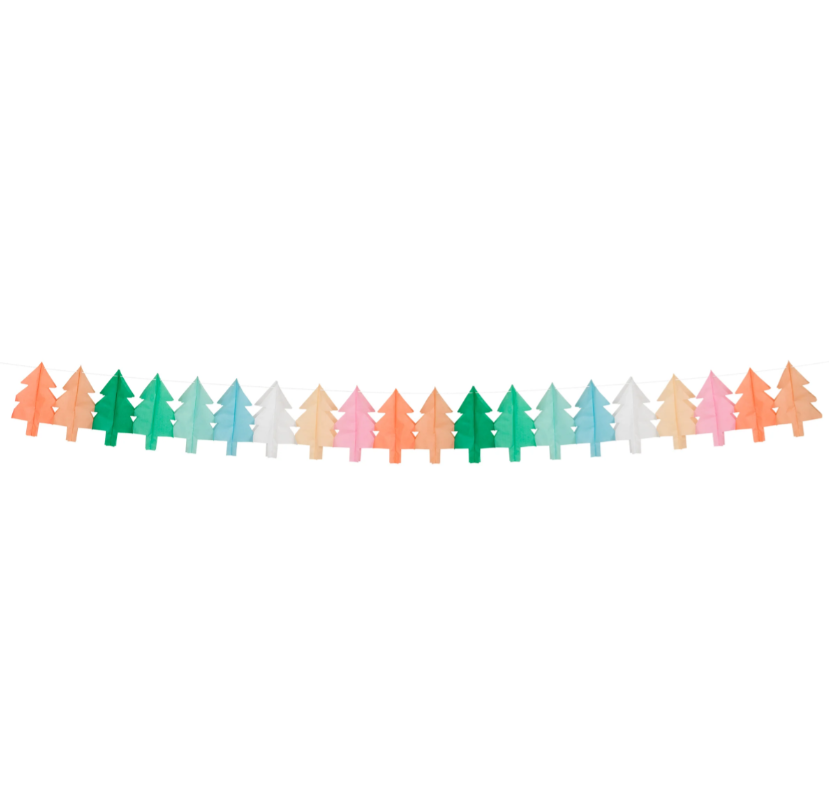 Meri Meri - Tissue Paper Christmas Tree Garlands - Yeni Yıl Ağacı Asılan Süs