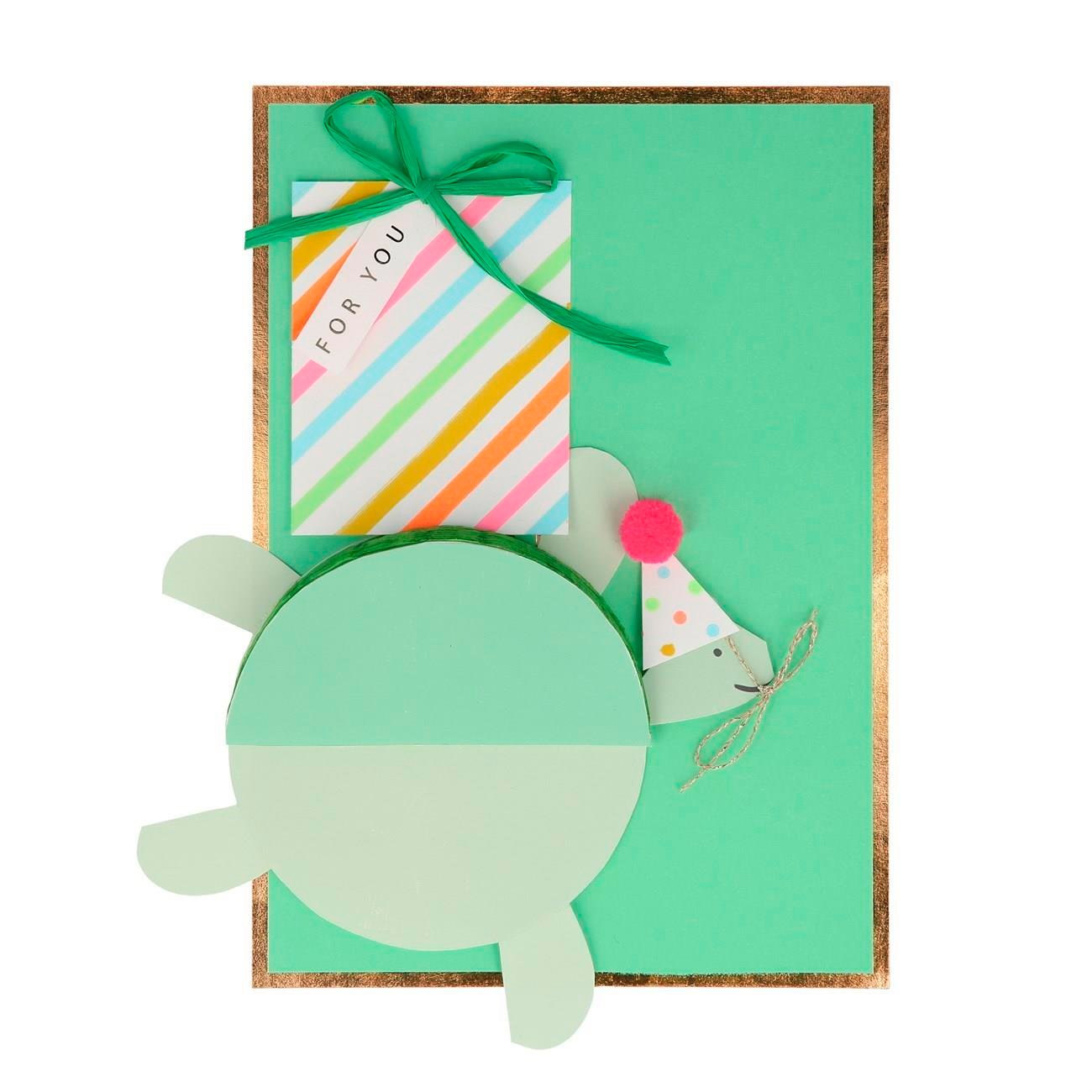 Meri Meri - Tortoise Honeycomb Card - Kaplumbağa Tebrik Kartı