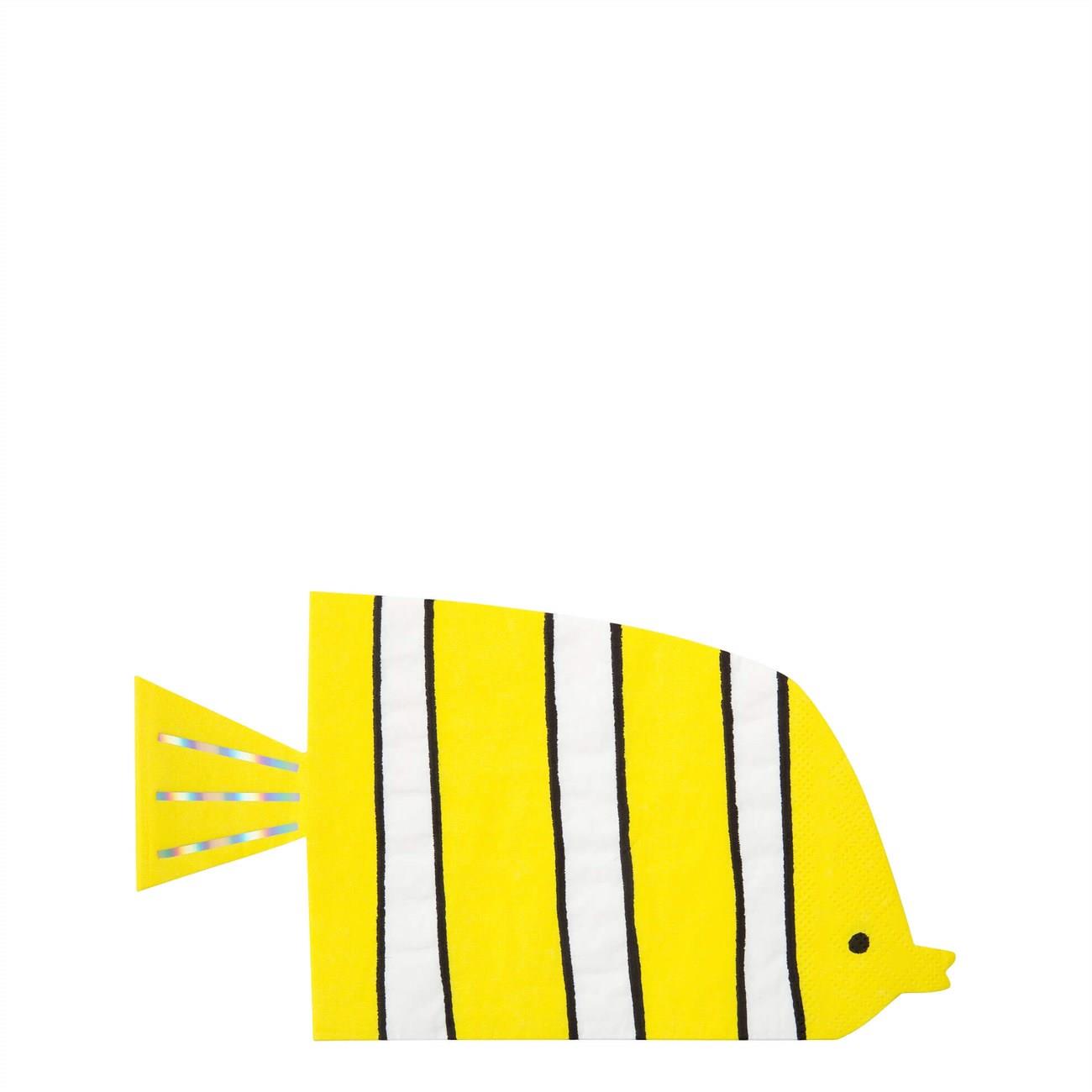 Meri Meri - Under The Sea Fish Napkins - Su Altı Dünyası Balık Peçeteler - 16'lı