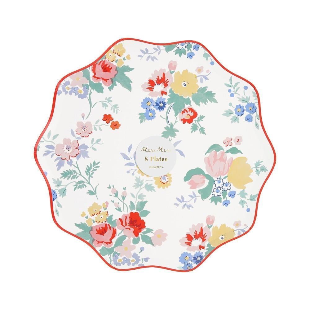 Meri Meri - Vintage Floral Tabaklar - M - 16 Adet