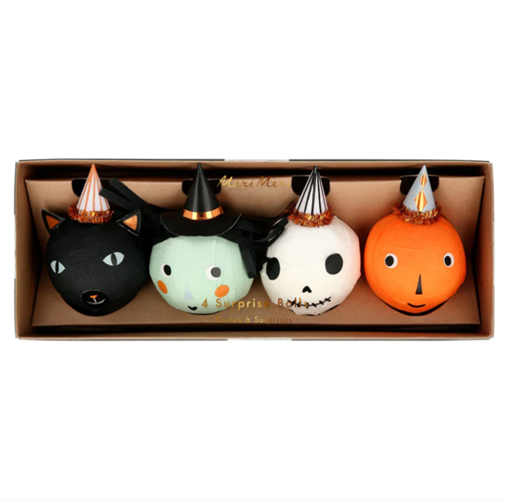 Meri Meri - Vintage Halloween Surprise Balls - Klasik Halloween Sürpriz Topları (4'lü)