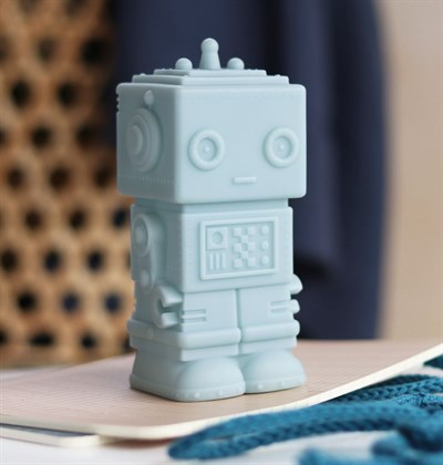 Mini Robot Lamba, Açık Mavi Gece Lambası A Little Lovely Company