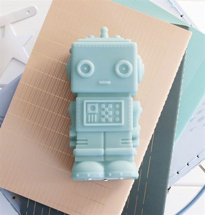 Mini Robot Lamba, Açık Mavi Gece Lambası A Little Lovely Company