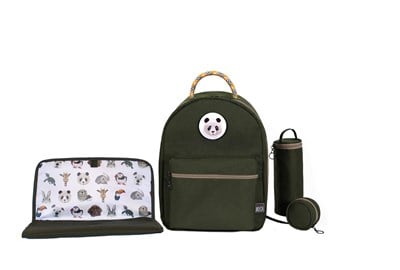 Muca Bebek Bakım Sırt Çantası Gogi Set, Yeşil Anne Çantası