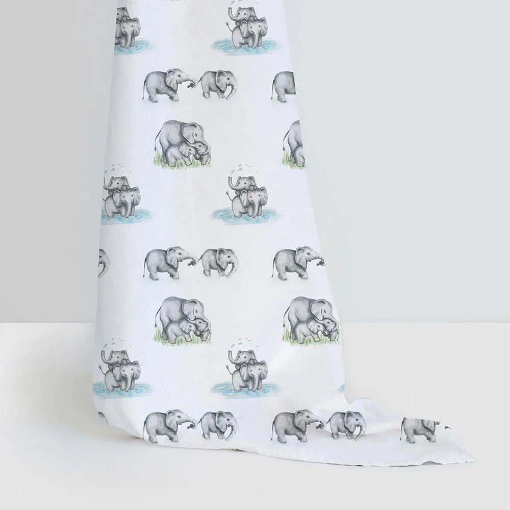Müslin Bebek Örtü, Les Elephants 100x100 cm Kategorisiz Deux Lapins