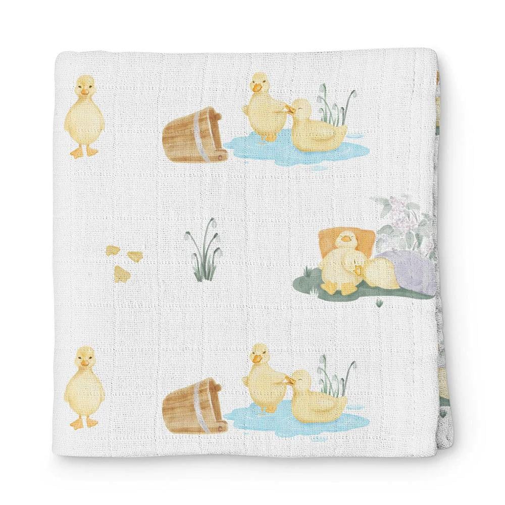 Müslin Bebek Örtü, Petits Canetons 100x100 cm Kategorisiz Deux Lapins