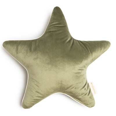 Nobodinoz Aristote Kadife Yıldız  Yastık, Olive Green Yastıklar