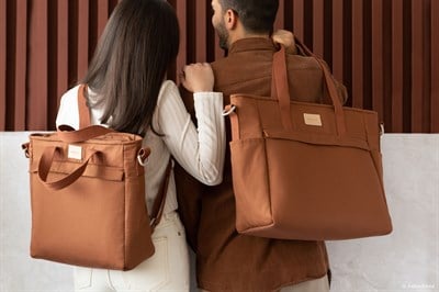 Nobodinoz Baby On the Go Su Geçirmez Anne Sırt Çantası, Clay Brown Anne Çantası