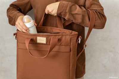Nobodinoz Baby On the Go Su Geçirmez Anne Sırt Çantası, Clay Brown Anne Çantası
