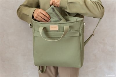 Nobodinoz Baby On the Go Su Geçirmez Anne Sırt Çantası, Olive Green Anne Çantası