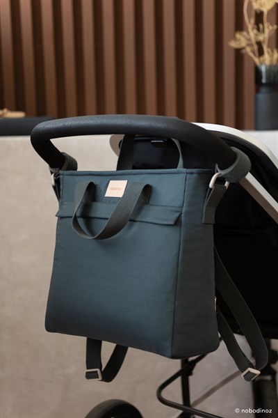 Nobodinoz Baby On the Go Su Geçirmez Anne Sırt Çantası, Carbon Blue Anne Çantası