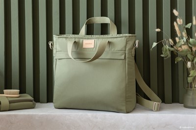 Nobodinoz Baby On the Go Su Geçirmez Anne Sırt Çantası, Olive Green Anne Çantası