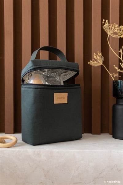 Nobodinoz Baby On the Go Su Geçirmez Beslenme Çantası, Carbon Blue Çocuk Çantası