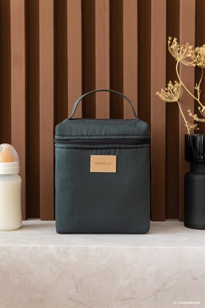 Nobodinoz Baby On the Go Su Geçirmez Beslenme Çantası, Carbon Blue Çocuk Çantası