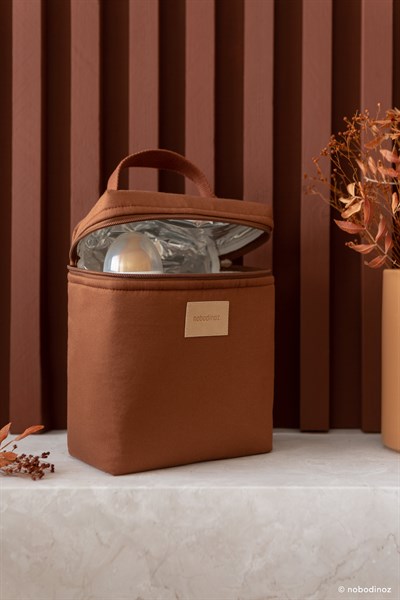 Nobodinoz Baby On the Go Su Geçirmez Beslenme Çantası, Clay Brown Çocuk Çantası