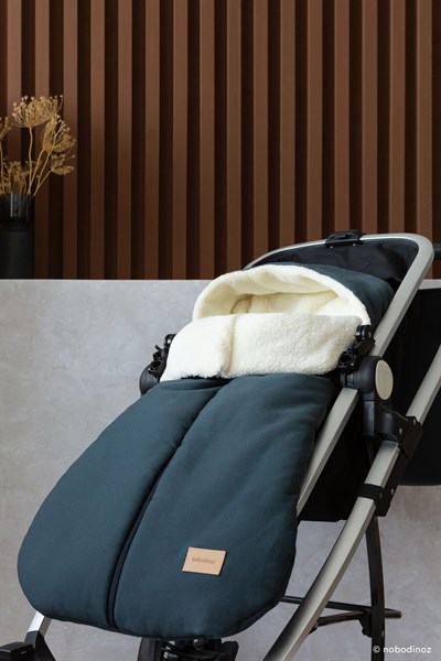 Nobodinoz Baby On the Go Su Geçirmez Footmuff Carbon Blue Bebek Bakım