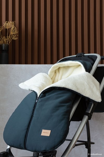 Nobodinoz Baby On the Go Su Geçirmez Footmuff Carbon Blue Bebek Bakım