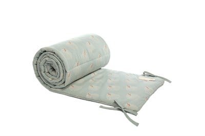 Nobodinoz Nest Yatak Koruyucu , White Gatsby / Antique Green Nevresimler