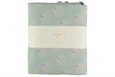 Nobodinoz Nest Yatak Koruyucu , White Gatsby / Antique Green Nevresimler