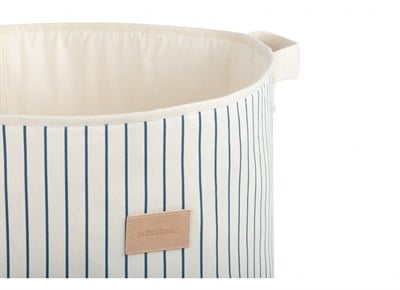 Nobodinoz Odeon Oyuncak Çantası, Blue Thin Stripes /Natural Çocuk Çantası