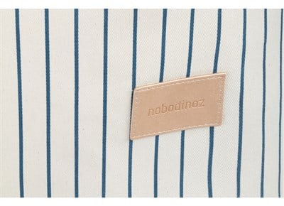 Nobodinoz Odeon Oyuncak Çantası, Blue Thin Stripes /Natural Çocuk Çantası