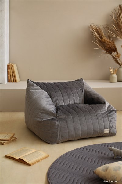 Nobodinoz Puf, Chelsea Velvet, State Grey Puflar Ve Minderler