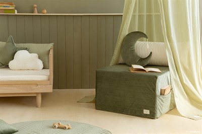 Nobodinoz Puf, Sleepover Kadife, Olive Green Puflar Ve Minderler