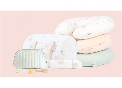 Nobodinoz Sunrise Bebek Emzirme Minderi Aqua Eclipse/White Bebek Bakım