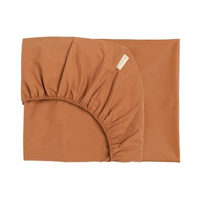 Nobodinoz Tibet Lastikli Çarşaf, 70x140 Sienna Brown Nevresimler