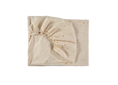 Nobodinoz Tibet Lastikli Çarşaf 70x140, Gold Stella-Natural  Nevresimler