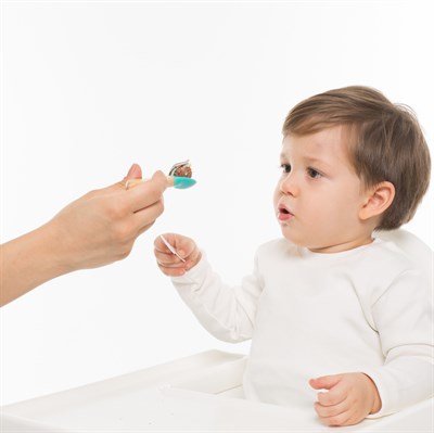 OiOi OiOi Bambu Saplı Silikon Kaşık İkili Set, Aqua Green-Mineral Blue Tabaklar