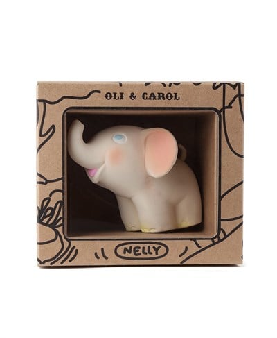Oli & Carol Nelly Fil Şeklinde Doğal Diş Kaşıyıcı & Banyo Oyuncağı Oyuncak