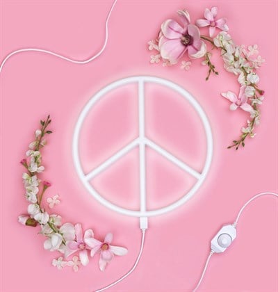 Peace Neon Lamba - Beyaz