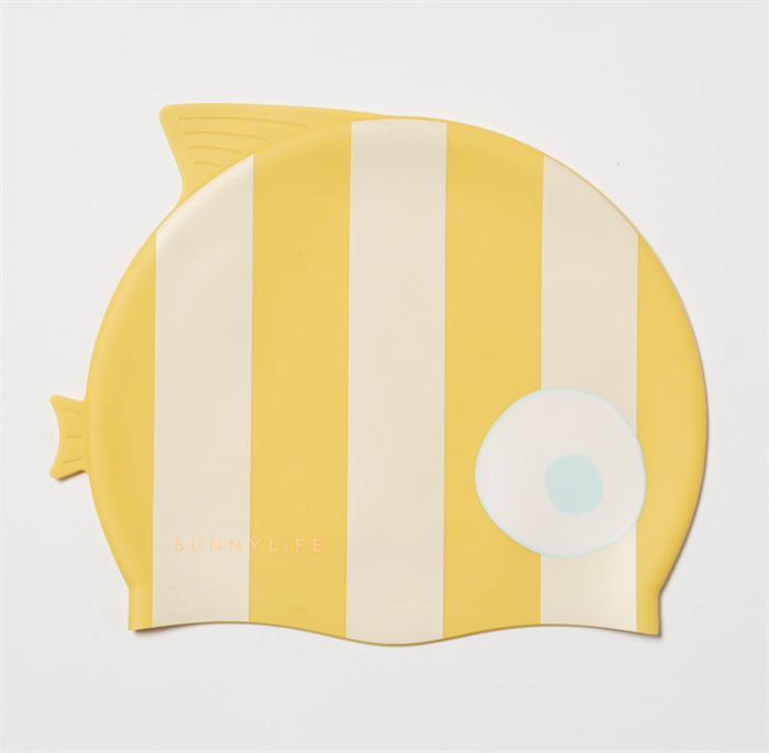 SunnyLife Çocuk Yüzme Bonesi Fish Mustard Stripe