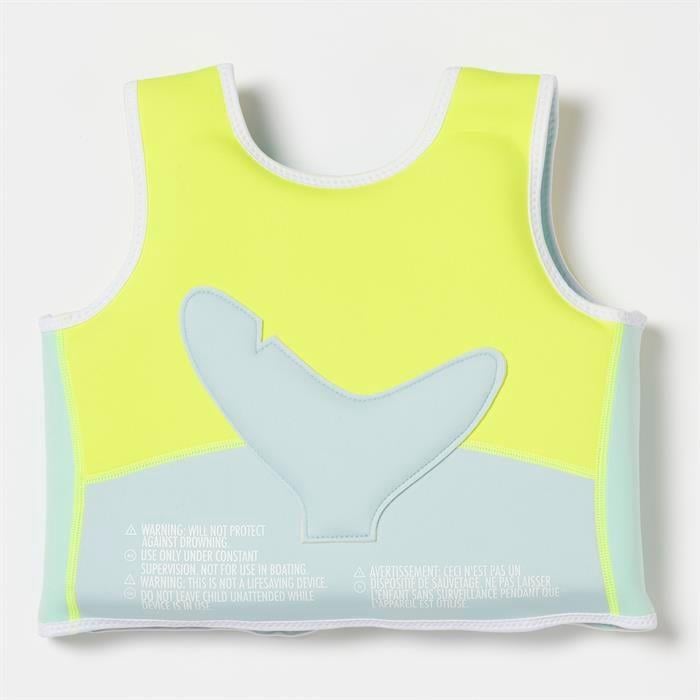SunnyLife Salty the Shark Yüzme Yeleği 3-6 yaş Aqua Neon Yellow