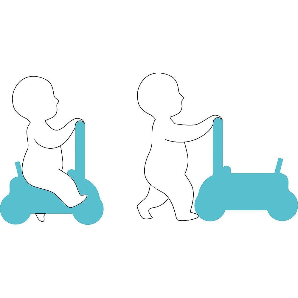 Vilac - 3 in 1 Push Along Trolley - İtmeli Şekil Oyunlu Araba