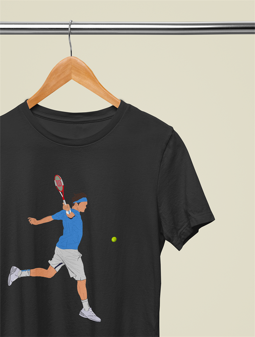 Federer Backhand Siyah T-shirt