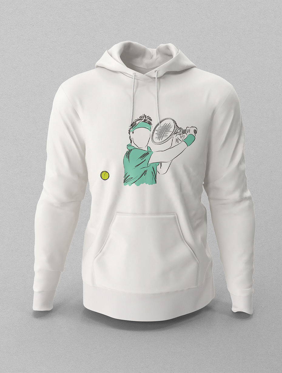 Federer Slice Beyaz Hoodie